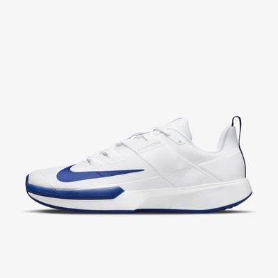 Shop Nike Court Vapor Lite Men's Hard Court Tennis Shoes In White,hyper Blue