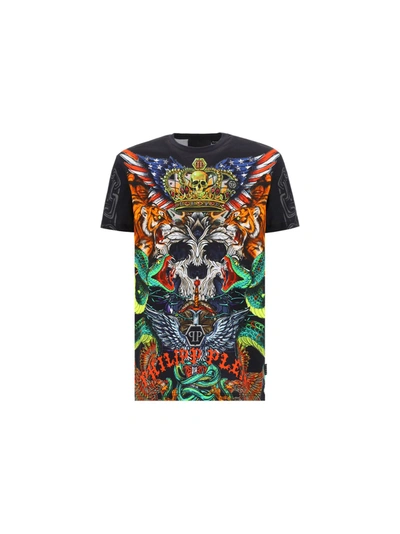 Shop Philipp Plein Men's Black Cotton T-shirt