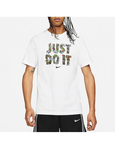 Nike "just Do It" Men's Basketball T-shirt In White | ModeSens
