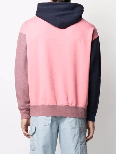 Aries Block-colour Logo-print Hoodie In Pink