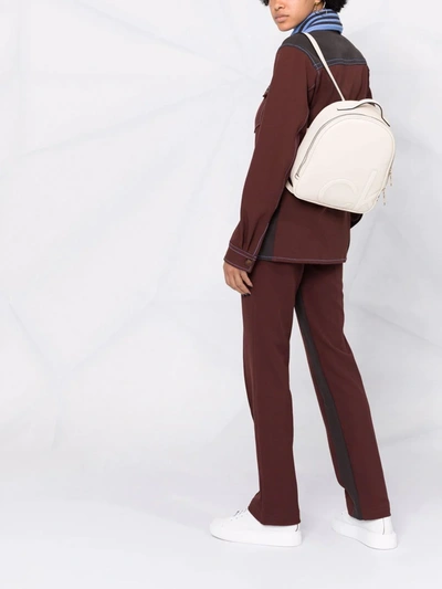 Shop Calvin Klein Embossed-logo Backpack In Neutrals