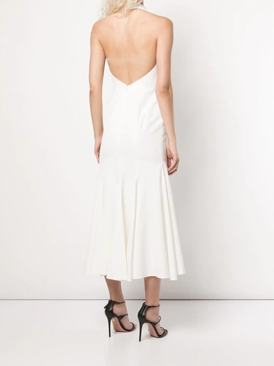 Shop Milly Halterneck Sleeveless Dress In White