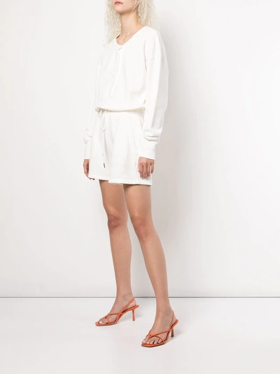 Shop Citizens Of Humanity Drawstring-waist Cotton Playsuit In White