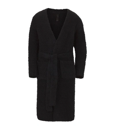 Shop Skims Cozy Knit Long Robe (2-14 Years) In Black