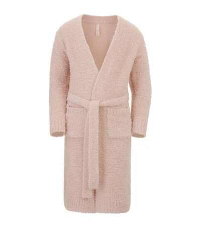 Shop Skims Cozy Knit Long Robe (2-14 Years) In Pink