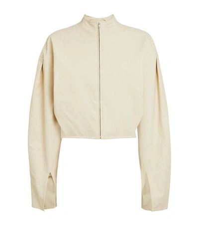 Shop Jil Sander Cropped Jacket In Beige