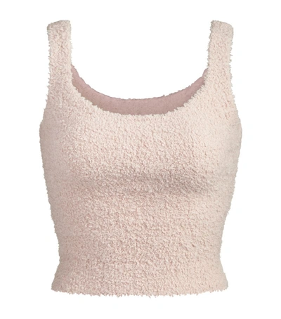 Shop Skims Cozy Knit Tank Top In Pink