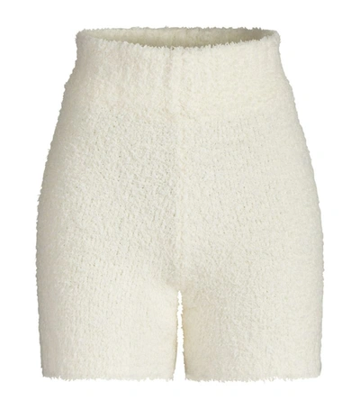 Shop Skims Cozy Knit Shorts In Ivory