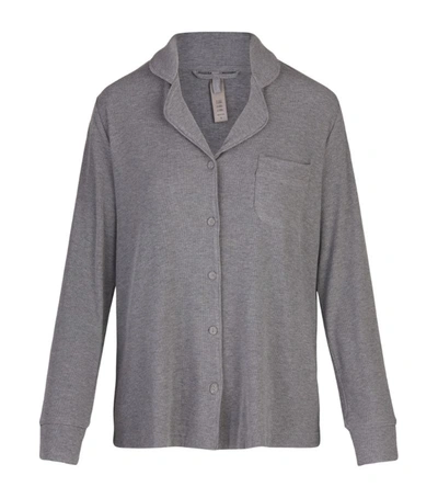 Shop Skims Sleep Ribbed Pyjama Set In Grey