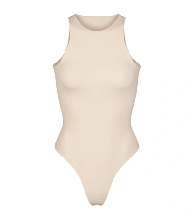 Shop Skims Fits Everybody Thong Bodysuit In Nude