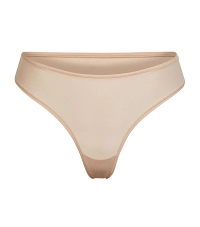 Shop Skims Fits Everybody Cheeky Thong In Nude