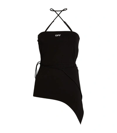Shop Off-white Tie-detail Asymmetric Top In Black