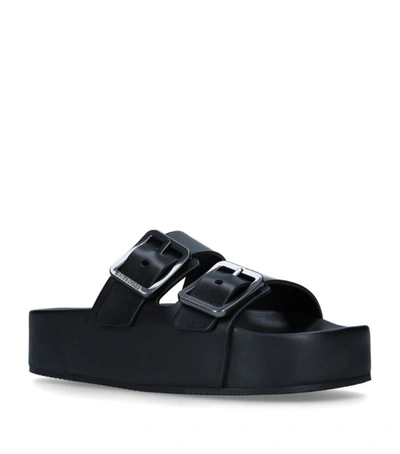 Shop Balenciaga Leather Mallorca Sandals In Black