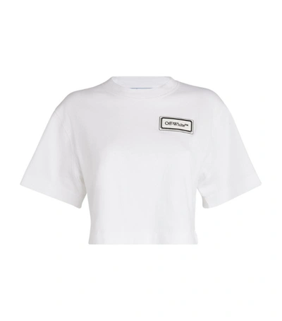 Shop Off-white Cropped Logo Patch T-shirt In White