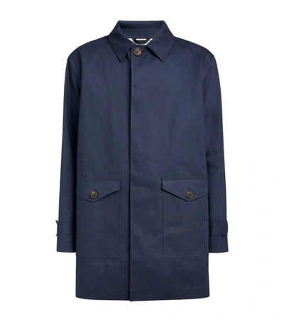 Shop Purdey Mackintosh Jacket In Navy