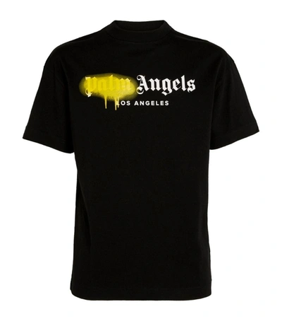 Shop Palm Angels Los Angeles Sprayed T-shirt In Black