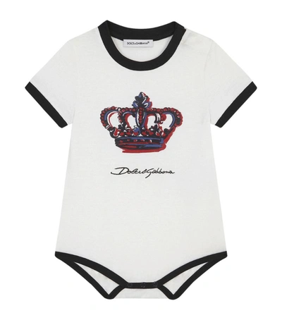 Shop Dolce & Gabbana Kids Cotton Logo Bodysuit (3-24 Months) In Multi