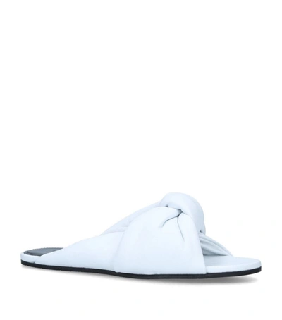 Shop Balenciaga Leather Drapy Sandals In White