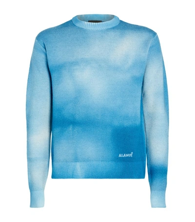 Shop Alanui Dusty Road Bandana Sweater In Blue