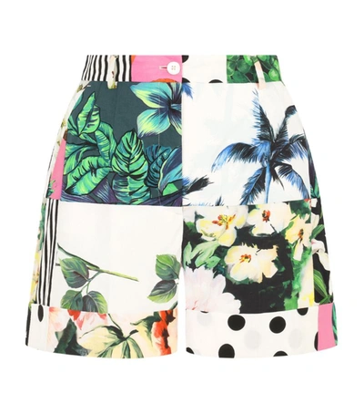 Shop Dolce & Gabbana Patchwork Shorts In Multi