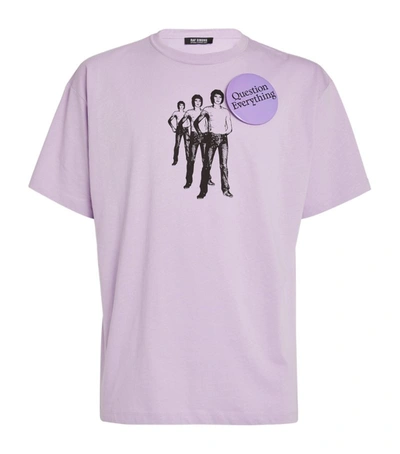 Shop Raf Simons Oversized Question Everything T-shirt In Purple