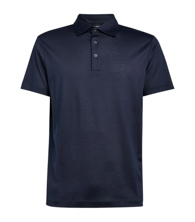 Shop Giorgio Armani Silk-cotton Polo Shirt
