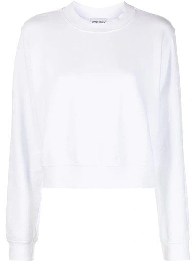 Shop Cotton Citizen Milan Cotton Sweatshirt In Weiss