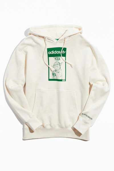 Shop Adidas Originals Yoda Eco Hoodie Sweatshirt In Cream