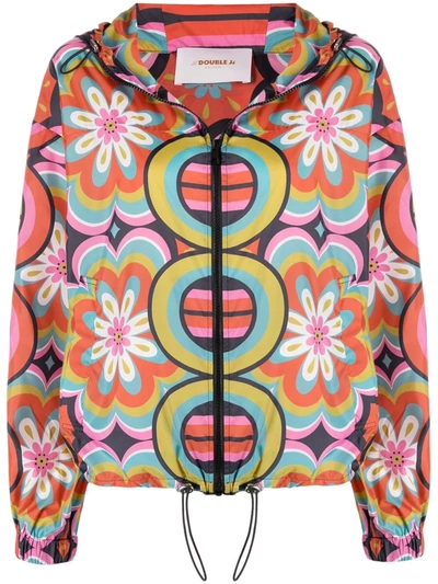 Shop La Doublej Graphic-print Hooded Jacket In Red