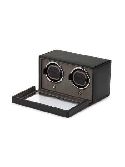 Wolf Cub Double Watch Winder Box In Black
