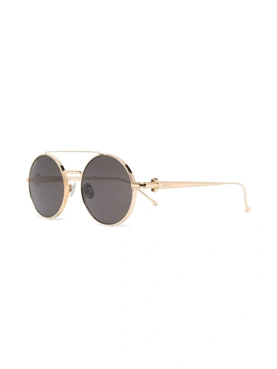 Shop Cartier Pasha Round-frame Sunglasses In Black