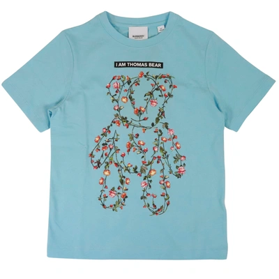 Shop Burberry Bear Tee T-shirt In Turquoise