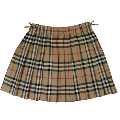 Shop Burberry Pearly Skirt In Beige Check