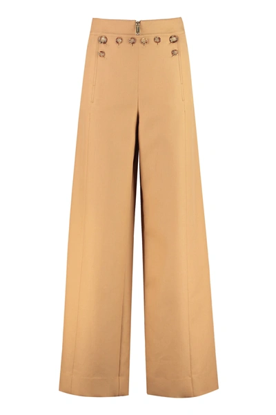 Shop Burberry Wide-leg Trousers In Camel