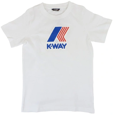 K-way Pete Macro Logo T-shirt K009ff0 In White