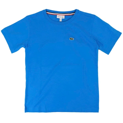 Shop Lacoste Cotton T-shirt In Light Blue