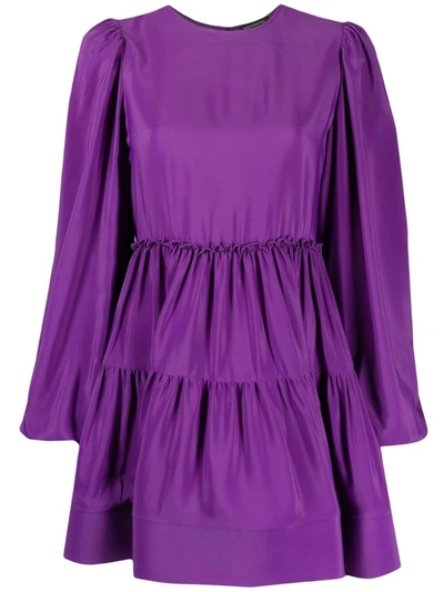 Shop Wandering Violet Purple Silk Blend Dress In Viola