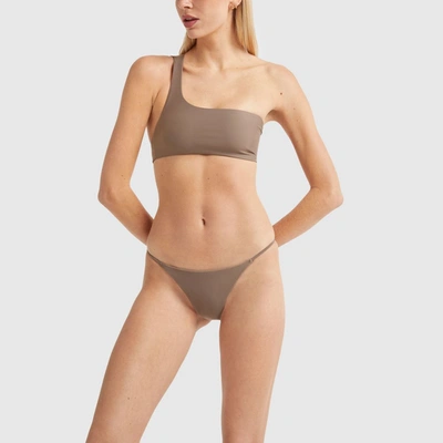 Shop Jade Swim Apex One Shoulder Top In Beige