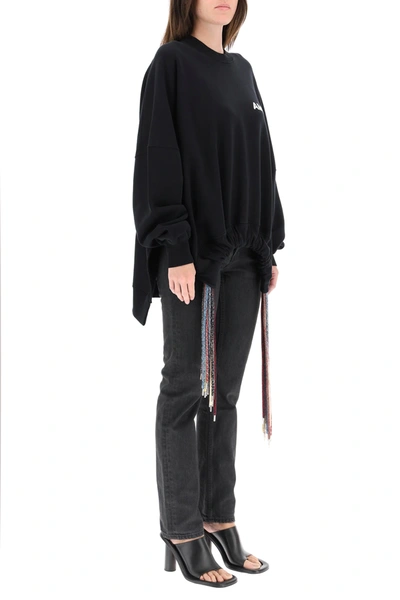 Shop Ambush Oversized Sweatshirt With Multi Drawstring In Black