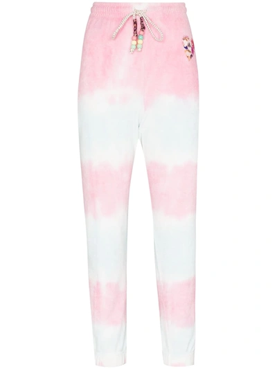 LOVESHACKFANCY SANTINELLA TIE-DYE TRACK PANTS 