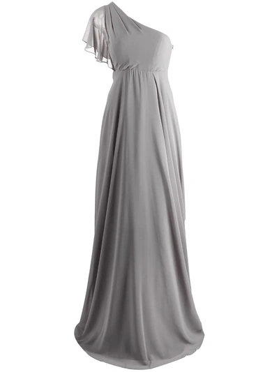 Shop Marchesa Notte Bridesmaids Cremona One-shoulder Dress In Grau