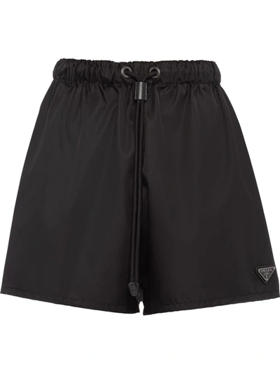 Shop Prada Re-nylon Gabardine Shorts In Schwarz
