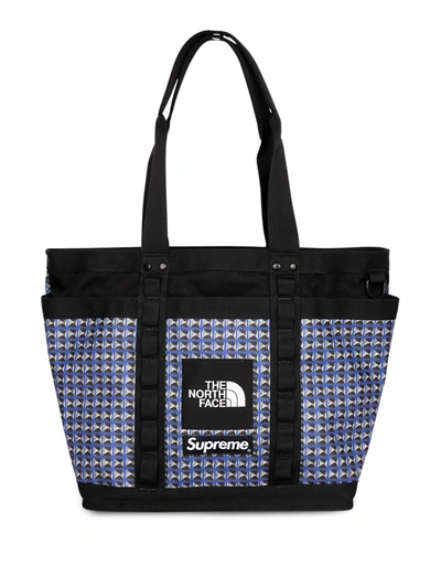 Shop Supreme X The North Face Studded Explore Utility Tote Bag In Blau