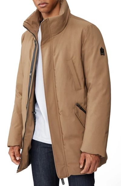 Shop Mackage Edward Water Repellent Down Parka With Removable Bib In Camel