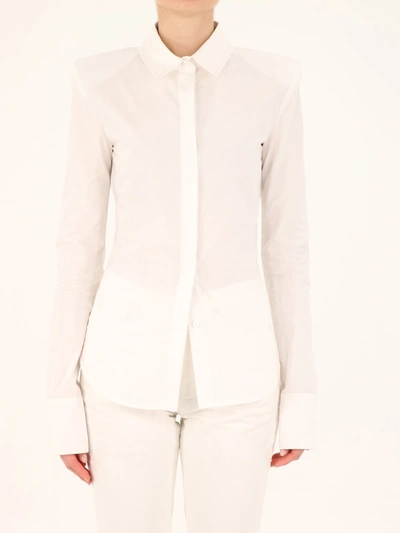 Shop Attico Padded Shoulders Shirt In White