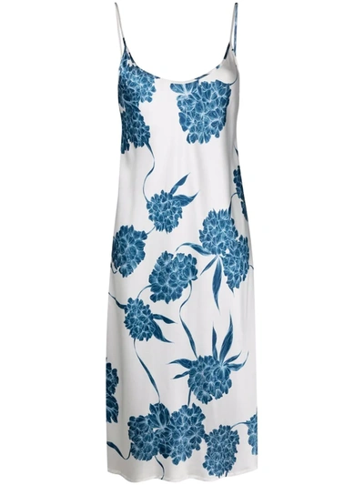 Shop La Perla Floral Silk Night Dress In White