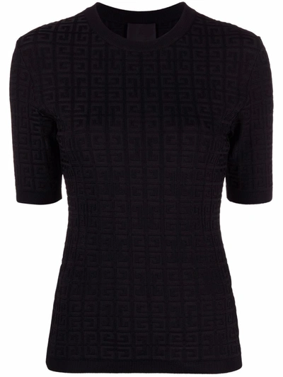 Shop Givenchy 4g Motif Short-sleeve Top In Black