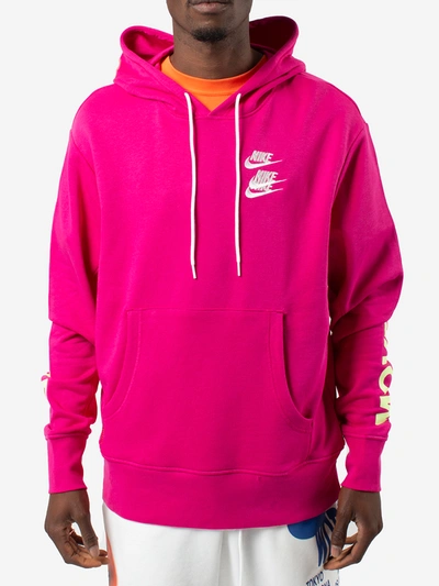 Shop Nike Sportswear Pullover French Terry Hoodie In Fucsia