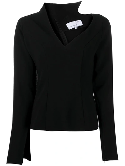 Shop Natasha Zinko Batwing Long-sleeved Top In Black
