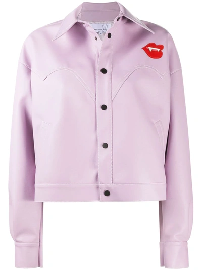 Shop Natasha Zinko Lips-embellished Jacket In Purple